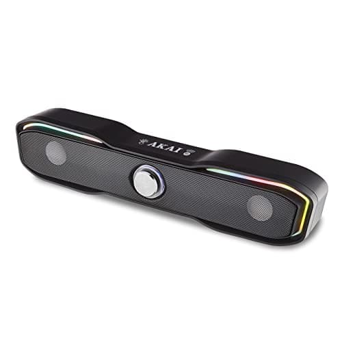 Image of AKAI A58190 Bluetooth Gaming LED Soundbar, Colourful LED Light Effects, Bluetooth Connectivity For All Media Players- Games Consoles/Smart TVs, Black