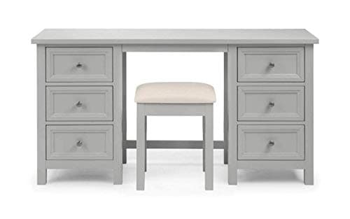 Image of Julian Bowen Maine Dressing Stool, Dove Grey, Height: 48, Width: 41, Depth: 35cm