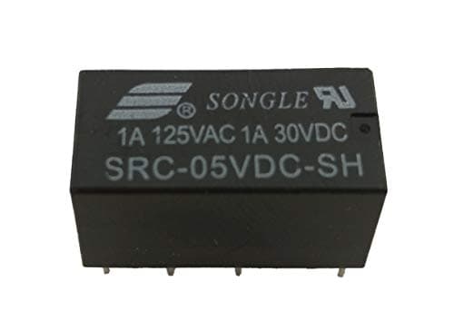 Image of 5vdc (5 Volt DC) Relay - DPDT PCB 8-Pin Mount - Non-Latching Non-Polarized Electronic Low Signal High Sensitivity Relay Module for DIY Electronics and Arduino