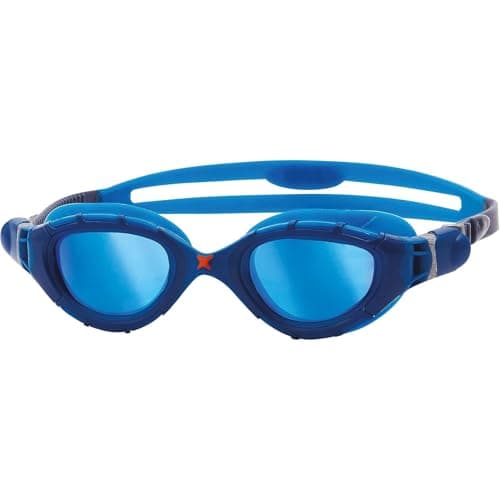 Image of Zoggs Predator Flex Adult Swimming Goggles | Titanium Mirror Lens, Anti-Fog, UV Protection, Quick-Adjust Strap, Curved 180° Vision | Pool and Open Water