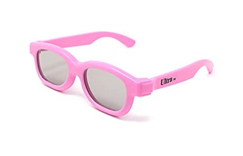 Image of Ultra 2 Pink Childrens Passive 3D Glasses Kids for Use with all Passive TVs Cinema Projectors and RealD Films Movies Circular Polarised 3D Glasses Passive Kids Movies Cinema 3D Glasses
