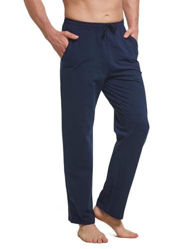 Image of baleaf Mens Tracksuit Bottom Joggers with Pockets Running for Men Pants Cotton Sweatpants Elasticated Waisted Navy Blue L
