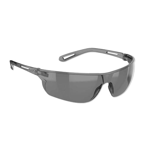 Image of JSP STEALTH 16g Lightweight Safety Specs - Anti-Scratch Lenses - Smoke - UV & Impact Protection - Work Glasses - EN 166 & EN 172