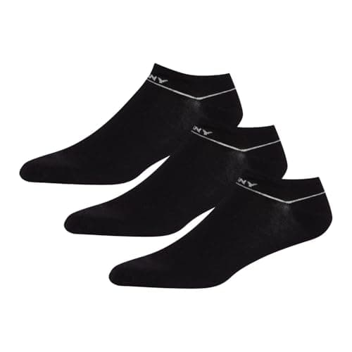 Image of DKNY Jefferson Mens Ankle Socks: Pack of 3 Pairs | Comfortable & Breathable Cotton | Everyday Trainer Socks for Men | Multipack Trainer Socks | Shoe Size 7-11 UK