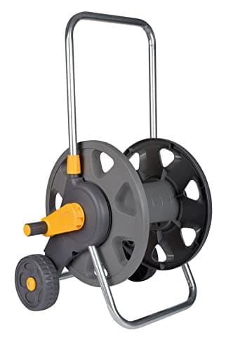 Image of HOZELOCK - Cart Reel 60 m without Equipment : Max Capacity 60m, Reinforced Axis, Freestanding, Stable and Easy to Use, Integrated Handle, Supplied with 2 Fittings [2398R0000]