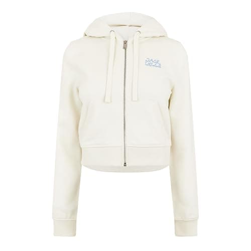 Image of Jack Wills Womens Slim Zip Through Hoodie Vintage White 10