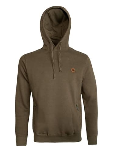 Image of JACK PYKE Dalesman Mens Hoodie – Lightweight Polycotton Outdoor Hoodie with Zipped Pockets, Adjustable Hood and Cuffed Sleeves - Dark Olive Medium