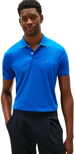 Image of Tommy Hilfiger Men Liquid Cotton REG Seasonal Polo MW0MW39994 S/S Polo, Blue, XL