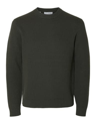 Image of SELECTED FEMME Slhdane LS Knit Structure Crew Neck Noos, deep Forest, L