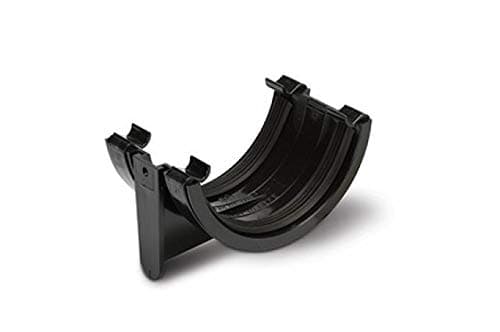 Image of POLYPIPE RR102 Black Union Bracket for 112mm Half Round guttering System