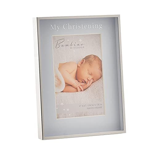 Image of Bambino Silver Colour Photo Frame Christening Day Blue 4" x 6"