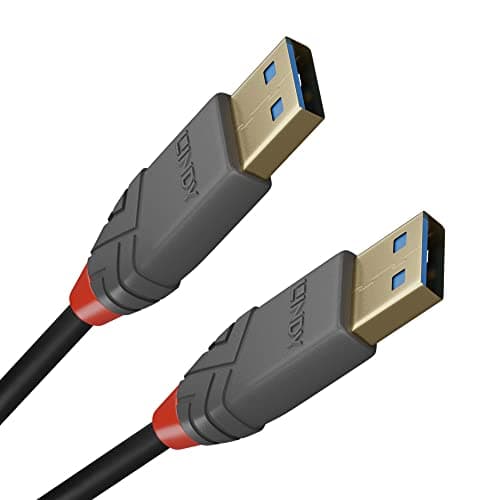 Image of Lindy 1m USB 3.2 Type A to A Cable, 5Gbps, Anthra Line, High Speed Data Transfer. Compatible with External Hard Drives, Cameras, Docking Stations, Switch, Hub, Printer, TV, Web Cam, DVD & Blu-Ray