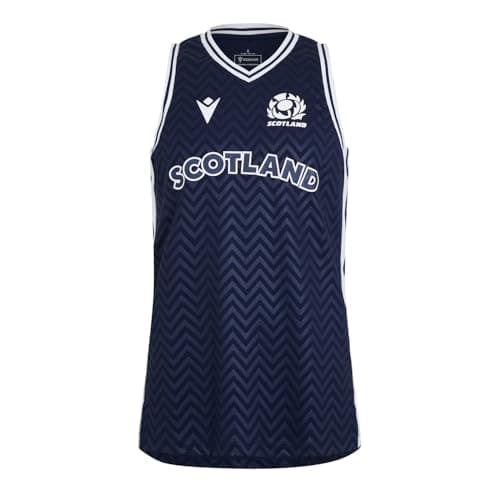 Image of Macron Mens Scotland Rugby Union Vest 2024 Adults Navy M
