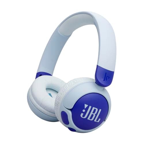 Image of JBL Junior 320 BT, Wireless On-Ear Bluetooth Headphones for Kids with Built-In Mic, 50 Hours Playback, JBL Safe Sound, Low Volume, Easy Controls and Sticker Set, Blue