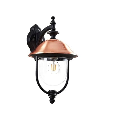 Image of Lindby Outdoor Wall Light Clint dimmable (Vintage, Antique) in Copper Made of Aluminium (1 Light Source E27) from wall lamp for Exterior/Interior Walls House Terrace und Balcony