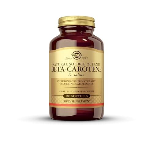 Image of Solgar Natural Source Oceanic Beta Carotene Softgels - Pack of 180 - Fight Free Radicals - for Daily Use - Gluten Free, Gold