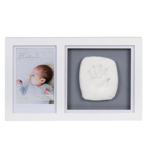 Image of Bambino Baby Hand/Foot Print Photo Frame Kit - White, 25cm (H) x 38cm (W) x 4cm (D), Baby