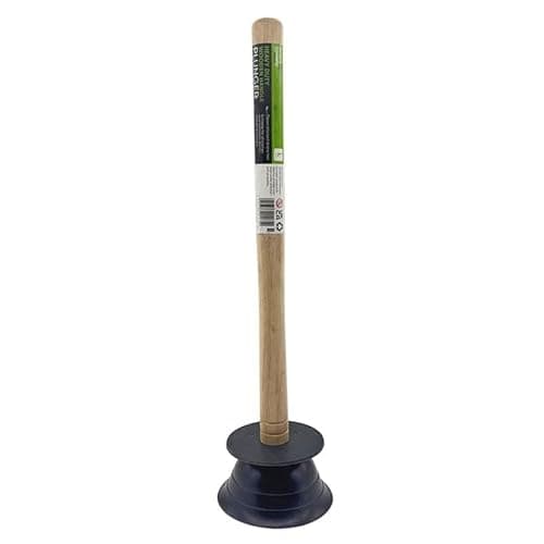 Image of All-Purpose Plunger with Wooden Handle – Heavy Duty, Powerful Suction for Kitchen, Bathroom & General Drains (MEDIUM)