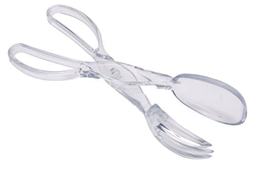 Image of KitchenCraft Acrylic Salad Server Scissor Tongs, Transparent, 29 cm (11.5")