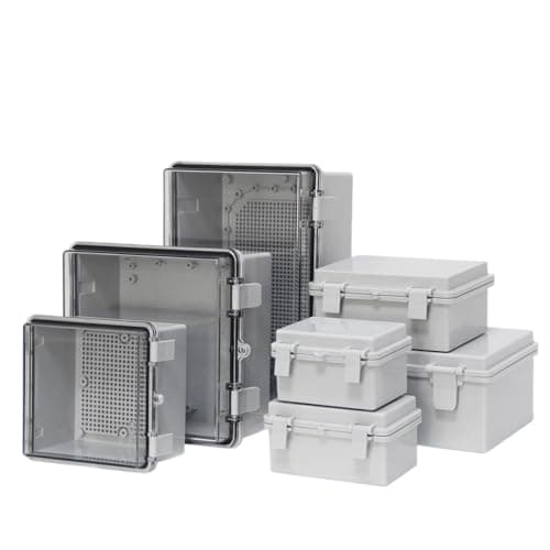 Image of IP66 ABS PC Hinged Plastic Enclosure Waterproof Power Electrical Junction Box Waterproof Outdoor Plastic Box Distribution Box(150x150x90mm,Transparent Cover)