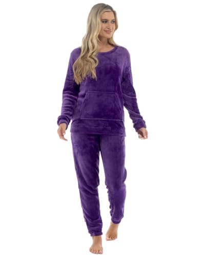Image of Slumber Hut Ladies Fleece Lounge Set LN1491 Purple 8-10