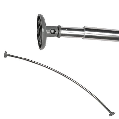 Image of Croydex Curved Shower Curtain Rod with Grey Brackets