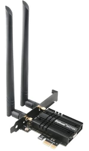 Image of WiFi Card 5400Mbps 6E Wireless WiFi Bluetooth 5.3 PCIe Network Card, Intel WiFi 6E AX210 Chip, 6GHz/5GHz/2.4GHz PCI Express Bluetooth WiFi 6 Card for Desktop/PC Windows 11/10(64Bit)