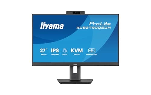Image of iiyama XUB2790QSUH-B2 27 inch Windows Hello Cam IPS 100Hz Slim Bezel, 4ms, 2560x1440, HDMI/DP, USB-C (65W PD), Height Adjustable Stand, Webcam