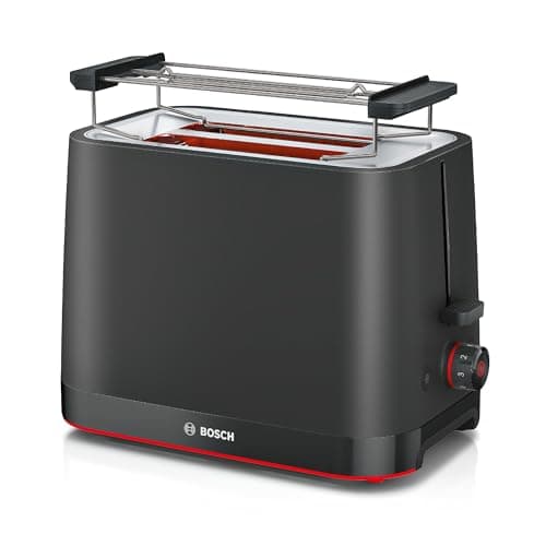 Image of Bosch MyMoment Infuse TAT3M123GB - Compact 2-Slice Toaster with Reheat/Defrost, Foldable Bun Warmer, Auto Shut-Off, High Lift and Crumb Tray, in Matte Black