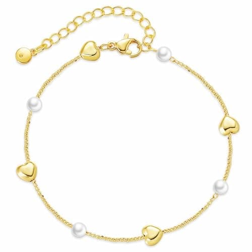 Image of Jewlure Gold Bracelet with Multicolored Oval Gemstones, Chain Link Design, Adjustable Clasp (Style 10)