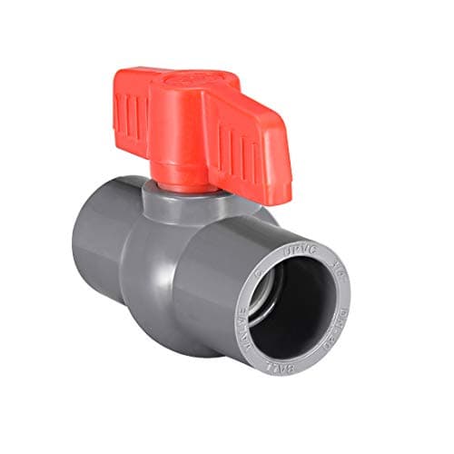 Image of sourcing map 25mm PVC Ball Valve for Water Supply Pipe, Slip Connection, Grey