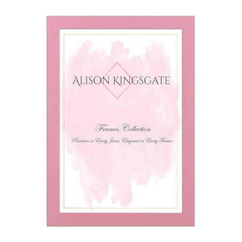 Image of Alison Kingsgate Sleek 6X4 Picture Frame - Engineered Wood with Shatterproof Perspex Front -Perfect for Photos, Posters, Certificates -Suitable for Wall Mount or Tabletop Display - Pink