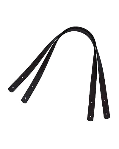 Image of Tycoonest Replacement PU Bag Handle Strap Pack of 2, Solid Color PU Leather Shoulder Strap, with Rivet, DIY Bag Belt Strap Handle for Women Tote Purses, 60cm, Black