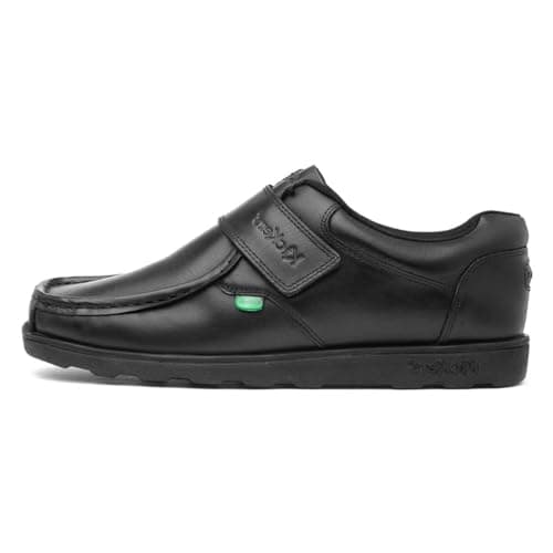Image of Kickers Men's Fragma Single Strap Moc Toe Comfortable Leather Shoes | Extra Comfortable | Added Durability | Premium Quality, Black, 9 UK