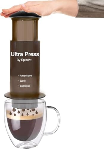 Image of UR CHOICE Ultra Press Portable Coffee Maker | Manual Espresso & French Press Alternative | Travel-Friendly Brewer for Americano, Latte, Cappuccino | Compact, Durable & Quick Clean Design