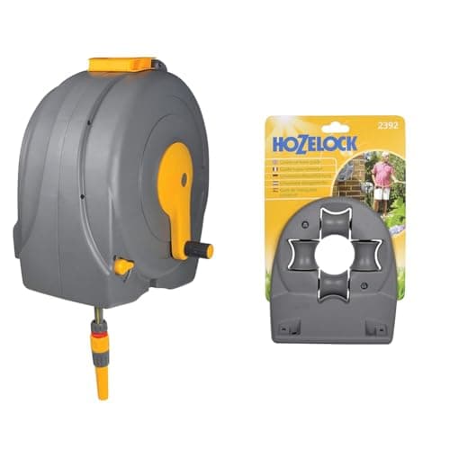 Image of HOZELOCK - Wall-Mounted Fast Reel 40 m : Easy Rewinding with its Integrated Hose Guide System & Universal Hose Guide : Helps to Guide Your Hose Around Hard Wearing Corners