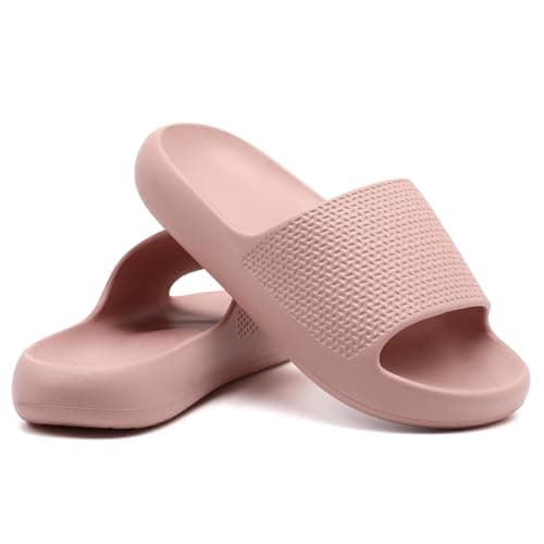 Image of Uonesone Cloud Sliders Women,Mens Arch Support Sliders Ultra-Soft Shower Shoes Quick Drying Comfy Thick Sole House Beach Slippers Indoor Outdoor Sandals(Pink 5/6 UK)