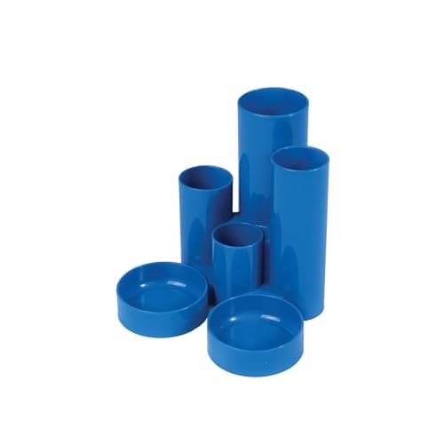 Image of Deflecto Tube Style Pen Tidy Blue - Pack of 12 - Pen Holder For Desk - Pen Pot - Pencil Pots For Classroom - Pen Holders Desk Tidy - Pencil Holders For Desk Organiser - Pen Pots For Desk Accessories