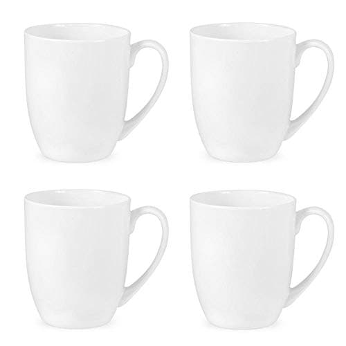 Image of Royal Worcester x Serendipity Set of 4 Coffee Mugs - Bone China Whiet Mugs with Handle, White Cups for Hot Drinks, Practical and Stylish Addition to any Kitchen, 350ml