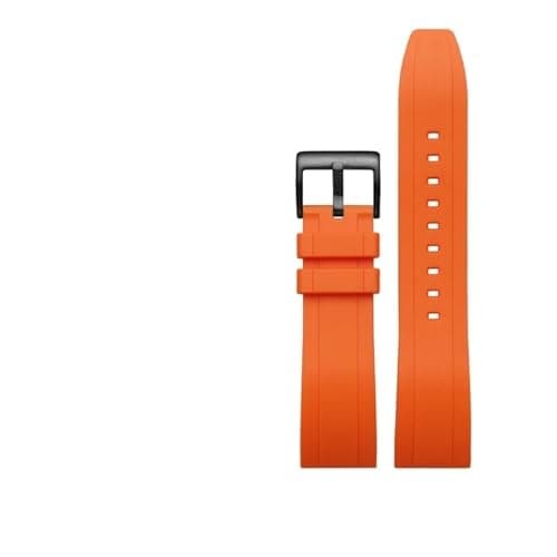 Image of MMXWYKO Compatible With Seiko PROSPEX Panda Chronograph SSC813P1/SSC909P1/SSC817P1 Silicone Rubber Watch Band 20mm(Orange black pin,20mm)