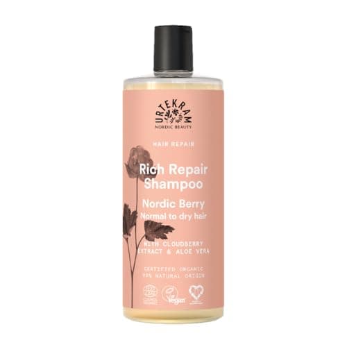 Image of Urtekram Nordic Berry Shampoo - Moisturising & Repairing Formula With Aloe Vera, Chia & Cloudberry - Nourishing Care For Normal to Dry Hair - Restores Softness & Shine - Vegan & Natural - 500ml