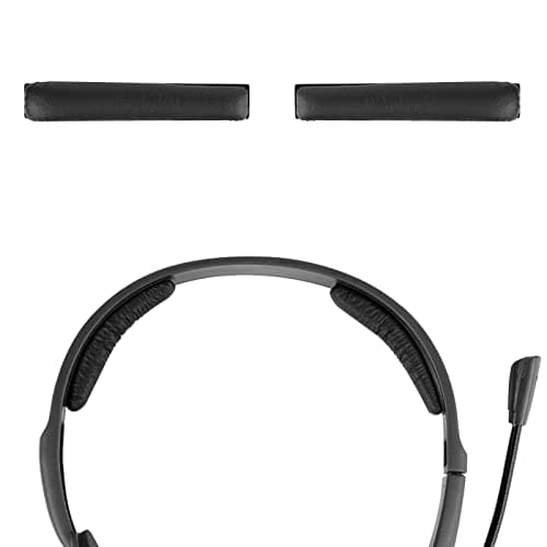 Image of Geekria Protein Leather Headband Pad Compatible with Jabra, Plantronics, Sennheiser, VXi BlueParrott, Headphones Replacement Band Repair Part (Black)