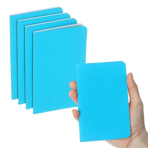 Image of PATIKIL 6 Pack A6 Notebook, A6 Journal Mini Notebook Pocket Kraft Memo Notepads Lined Sketchbook Small 3.5x5.5 Inch 30 Sheets for Men Women Office Supplies Purse Travelers, Blue