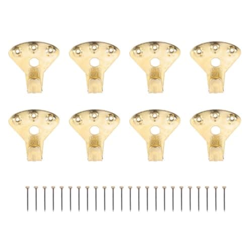 Image of KHBUAB 12pcs Heavy Duty Photo Frame Hooks with 36pcs Brass Nails, Metal Picture Frame Hangers for Decorative Items, Good Stability for Room Decoration and Billboard Decoration