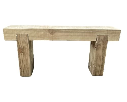 Image of 2 Seater Wooden Rustic Garden Bench Sleeper Seat Outdoor Patio