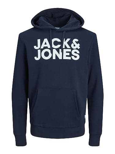 Image of Jack & Jones NOS Men's Jjecorp Logo Sweat Hood Noos Hoodie, Blue (Navy BlazerBlau), X-Large