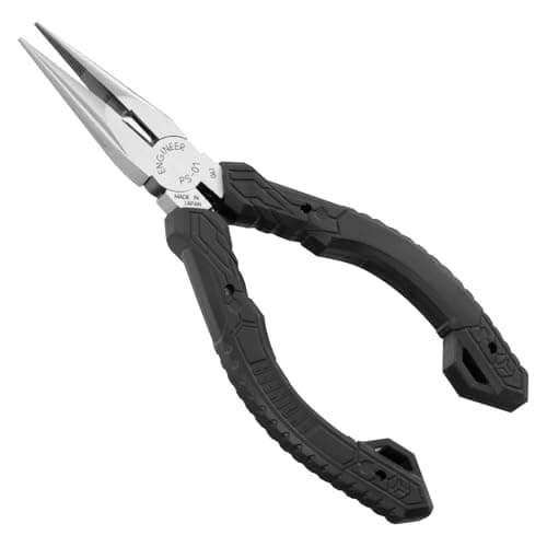 Image of Compact Precision Compact Long Nose Pliers (Needle Nose),Professional Grade, ESD Safe with Carbon Steel Jaws. Made in Japan. ENGINEER ps-01