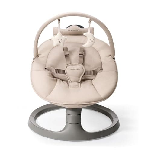 Image of Momcozy 2-in-1 Electric Baby Swing, Dual-Arm Support System & Parent-Inspired Motions, Convertible to Toddler Seat up to 30kg, Adjustable Height, Lightweight, Khaki