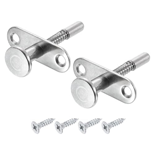 Image of sourcing map Plunger Latches, 6.5x60mm/0.26x2.36inch Steel Spring-Loaded Bolt Plunger Latch for Furniture Cabinet Bed Door, 2Pcs