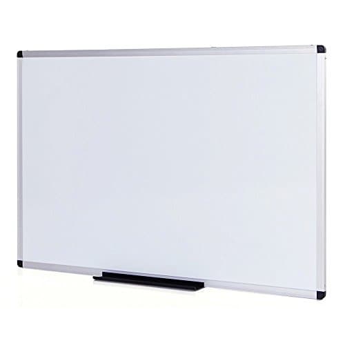 Image of VIZ-PRO Dry Wipe Magnetic Whiteboard, 1200x900mm, Wall Mounted Board for School Office and Home